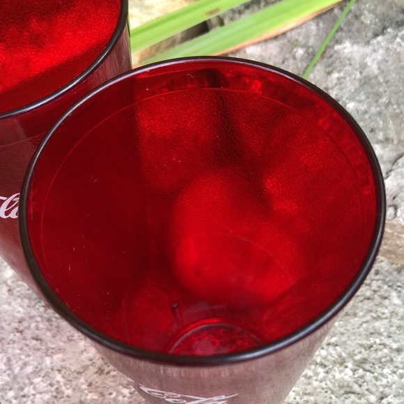 Vintage Carlisle brand Coca Cola Plastic “Pizza” Glasses-Set of two - Picture 5 of 10